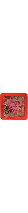 GulfDealz Square Shape Happy Valentine&rsquo;s Day Gift Box with Separate Lid, Window Tin &ndash; Red (10 x 10 Inches)