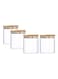 4-Piece Food Storage Glass Containers Clear 10cm