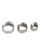 3-Piece Biscuit Cutters With Handle Silver 12.95x11.17x3.8cm