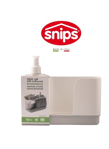 Tidy Up White Sink Organizer with Soap Dispenser &amp; Sponge Holder &acirc;&euro;&ldquo; Made in Italy