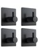 VIS'V Adhesive Hooks, Black Stainless Steel Self Adhesive Bathroom Towel Hooks Heavy Duty Waterproof Kitchen Shower Wall Sticky Hooks Without Nails for Robe Loofah Coat Hat Utensils - 4 Packs