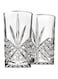 Highball Glasses Set of 2, 250ml Cups, Textured Designer Glassware for Drinking Water, or Soda, Trendy and Elegant Dishware, Dishwasher Safe
