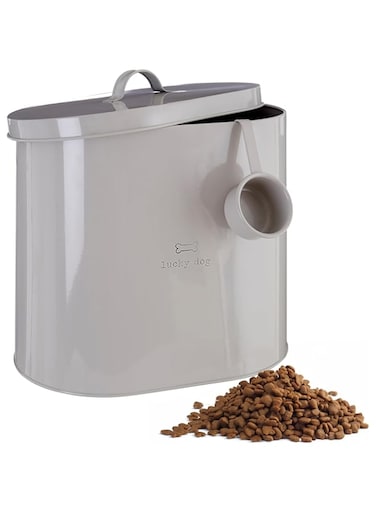 Premier Housewares Adore Pets Lucky Dog Food Storage Bin with Spoon, 6.5 L - Natural
