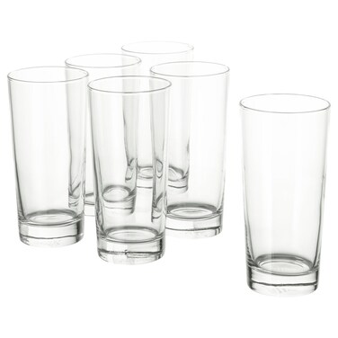 Tall Tumbler Glass, Simple Clear Glass, 40 cl, 6-Pack