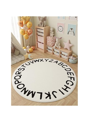 Round Kids Playroom Rug - Soft Alphabet Nursery Rug for Bedroom - Playtime Collection, Learning &amp; Game Carpet for Classroom, Best Shower Gift for Infant Toddlers,Round 39.4.
