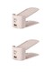 2 Pieces Adjustable Shoe Rack Drying Organizer Beige 25.5x9.7cm