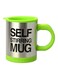 Steel Self Stirring Coffee Mug Green/Silver