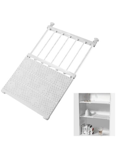 1-Piece Adjustable Storage Rack Expandable Separator Shelf for Wardrobe, Cupboard, Bookcase Compartment Collecting, Extended to 100cm, 45x60cm