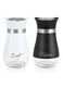 Salt and Pepper Shakers Set, 4 oz Stainless Steel Salt Pepper Shaker Containers with Glass Bottom for Kitchen Cooking, BBQ, Bar, Table, RV, Camp