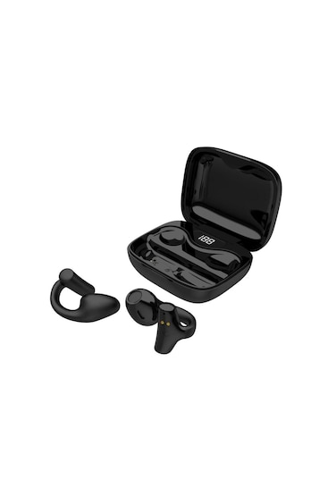 Soundtec Snap Clip-On Wireless Earbuds with Digital Display &amp; Deep Bass