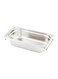One Fourth (1/4th) Steam Table Pan - 2.5" Deep - Collapsible Handles - Anti Jam - Commercial Grade Stainless Steel - 1ct Box - Met Lux