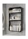 1-Piece 3 Tier Bathroom Wall Mounted Rack Wall Mounted Shelving Shower Storage Organizer Shelf Carbon Steel Material Black 64.9x40.9X9.3cm