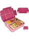 Lunch Box with Compartments, 1300 ml Lunch Box for Children, Leak-proof Bento Box, Lunch Box for Nursery and School Plastic Pink 23x17x4.8 cm