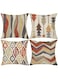 Pack Bohemian Throw Pillow Covers 18x18 Inch Abstract Geometric Outdoor Decor - Waterproof Polyester Zippered Cushion Cases for Sofa, Patio, Farmhouse (No Inserts)
