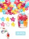 20 Pcs Reusable Plastic Star Ice Molds for Drinks, Colorful Refreezable Non Diluting Ice Cubes, Party Supplies for Boys Girls Kids Adults
