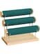 Aqerimit Stylish Gold Rimming Bracelet Display Stand, 3 Tier Racks Bangles and Wrist Watch Towers with Detachable Trestle, Green