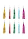 POPETPOP 10pcs Cat Teaser Wand Replacement with Bell Metallic Foil Tassel Cat Wand Toys Interactive Catcher Teaser for Cat Kitten Pet Entertainment Hunting Exercise
