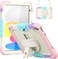Case for iPad (A16) 11th/10th Generation 2025/2022 (11&Prime;/10.9&Prime;) - with Screen Protector, 360 Rotating Stand, Pencil Holder, Hand Strap, Shoulder Strap, Shockproof Protection (Colourful Pink)