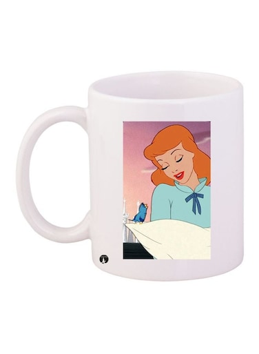 Disney Princess Printed Coffee Mug White/Blue/Orange