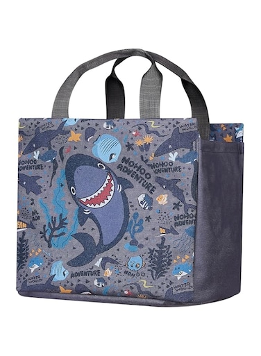 Nohoo Kids Tuition Bag/Hand Lunch Bag Shark - Grey