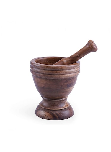 Home Rabaha Acacia Mortar Pestle D12.7x21.9cm -Natural