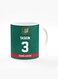 Designer Printed Coffee Mug with Heavy Duty Handle 11oz Ceramic Personalised Gift Mugs Cup - Cricket Player - Taskin Ahmed, Jersey Number - 3 (With Logo)