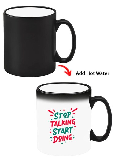 Color Changing Heat Sensitive Ceramic Mug, Image Revealed When HOT Liquid is Added! stop talking