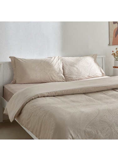 Box Opulent Luxe Printed 3-Piece Cotton Jacquard Queen King Duvet Cover Set - 220x220 cm