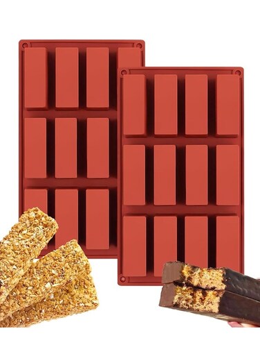 Pack Silicone Granola Bar Molds,Silicone Baking Molds for Butter/Chocolate/Candy/Cereal/Energy Bars