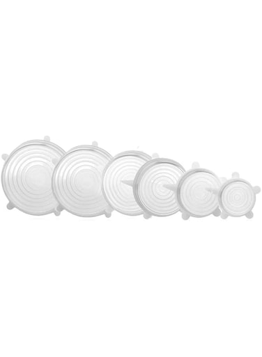 Khazna 6Pcs Suction Lid Reusable, Adjustable Multi Sizes Durable Food Storage Covers for Bowls, Cups, Pots, Food Fresh Saver Cover