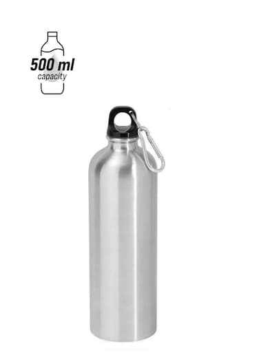 Vacuum Insulated Water Bottle 500ML Stainless Steel Reusable Water Bottle Metal Leak Proof Sports Flask Silver