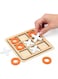 MAKINGTEC Tic-Tac-Toe Game Toy, Classic Wooden Checkerboard Educational Family Game Toys Set, Portable Casual Tabletop Game for Adults and Kids, Party Classroom Games (White and Orange)