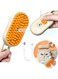 ikeoat Cat Steam Brush - Steamy Cat Brush for Shedding, Misting Cat Brush for Long &amp; Short Haired Cats &amp; Dogs, Removing Tangled &amp; Loose Hair - Self Cleaning Pet Hair Removal Grooming Tool, (Orange)