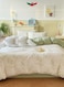 4-Piece Luxury Bedding Set - Queen Size Duvet Cover 200x230cm + Fitted Sheet 230x230cm + 2 Pillowcases 48 x 74cm- Wrinkle-Resistant &amp; Ultra-Soft Microfiber Polyester - Sage Green
