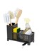 Sink Caddy and Kitchen Sink Organizer Holder, Multi-Functional Dish Soap Holder And Sponge Dishcloth Drainer Rack, Plastic Kitchen Countertop Storage Rack, Multi-Functional Sponge Drainer Drying Rack for Dish Soap, Dish Sponges, and Soap Dispenser, Black&iuml;&frac14;&OElig;9.2*3.9*5.9 In