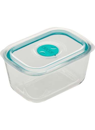 Decor Vent Seal Glass Oblong Food Container, 600ml Capacity