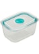 Decor Vent Seal Glass Oblong Food Container, 600ml Capacity