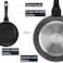 Auroware Non Stick Frying Pan Induction Bottom Three layer coating PFOA Free Durable Handle Marble Coating Pressed Aluminium Construction (28 CM)