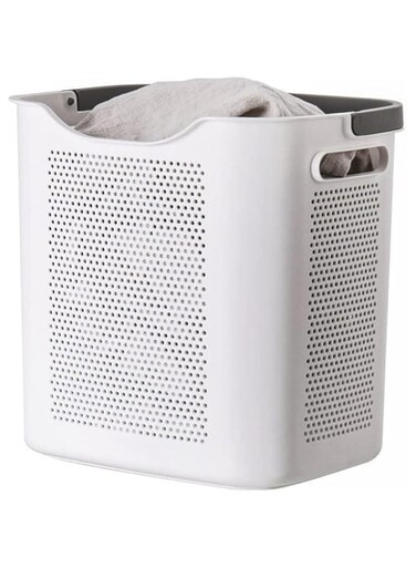 Khazna Laundry Basket bag Large Dirty Clothes Basket laundry hamper with handles 45L Toys Storage Bucket Durable, Water Resistant (White)