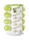 16-Piece Spice Container With Rack Green 28x17x18cm