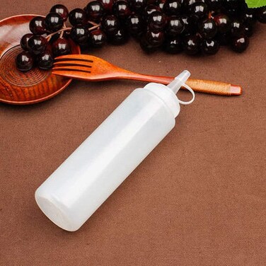 Sauce Plastic Bottle &acirc;&euro;&ldquo; 0.2 Liter   Classic White Sauce &amp; Dressing Dispenser for Tabletop &amp; Professional Service