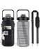 Water Bottle With Sleeve,2L Motivational Water Bottle With Straw And Time Marker,BPA Free Leakproof Large Sports Water Bottle,Reusable Water Jug For Workout Gym Sport