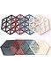 KASTWAVE 8 Pack Heat Resistant Silicone Trivet Mats - Hexagon Multi-Use Kitchen Pads for Bowls, Dishes, and Placemats