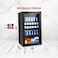 90L Beverage Fridge with Glass Door, Compact Cooler, 55W Low Power, Adjustable Shelves