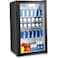 90L Beverage Fridge with Glass Door, Compact Cooler, 55W Low Power, Adjustable Shelves