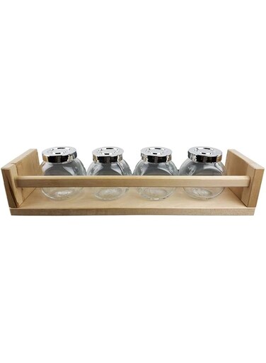 IKEA BEKVAM Spice Rack (1) And RAJTAN Glass Spice Jars (4) For Kitchen, Dining Room, Pantry, Spice Cupboard