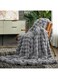 Cozy Bliss Faux Fur Throw Blanket for Couch, Fuzzy Soft Plush Thick Bubble Blanket for Sofa Bedroom Living Room,70*100cm Light Grey