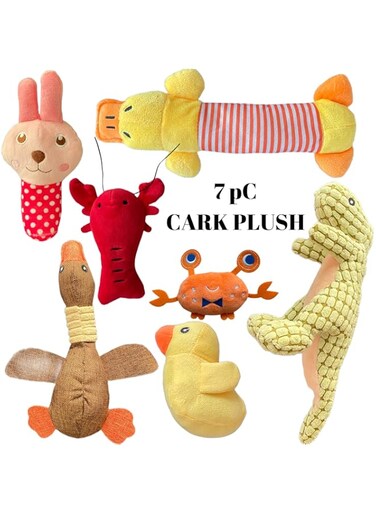 Cark Dog Toys Pet Toys Plush Toys, Puppy Chew Toys Dog Toys for Medium, Large Dogs (7 Pack)