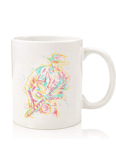 Premium Quality Two Sided Printed Coffee Mug Tea Cup For Home Office, Kids Men Women Abstract saxophone