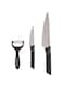 Royalford 3pcs Kitchen Tools Set RF12004-8" Chef Knife with 3.5" Paring knife and Y Peeler Kitchen Set